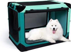 Ownpets 4-Door Collapsible Hard Sided Dog Crate, Large