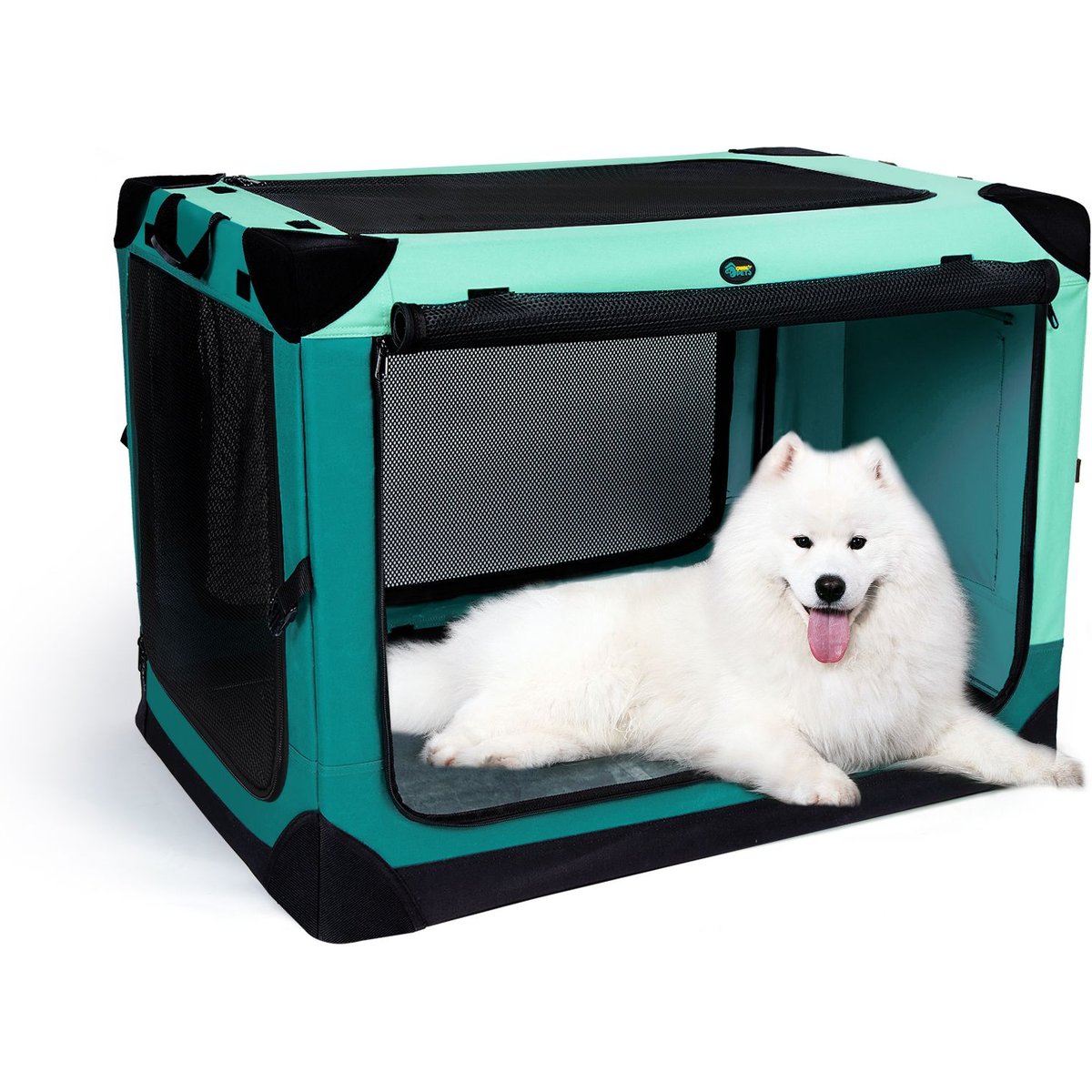 Ownpets 4-Door Collapsible Hard Sided Dog Crate, Large