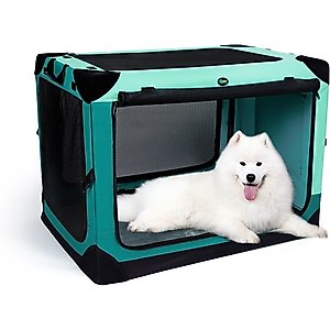 Ownpets 4-Door Collapsible Hard Sided Dog Crate, Large