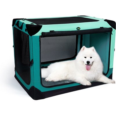 Ownpets Ownpets 4-Door Collapsible Hard Sided Dog Crate, Large