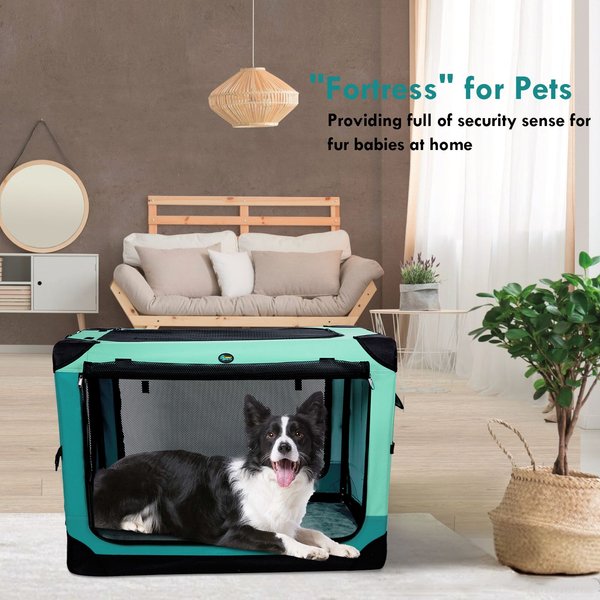 Show full view: Ownpets 4-Door Collapsible Hard Sided Dog Crate, Large slide 3 of 10