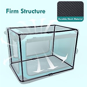 Ownpets 4-Door Collapsible Hard Sided Dog Crate, Large