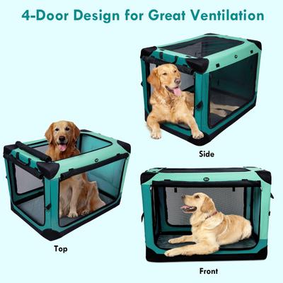 Show full view: Ownpets 4-Door Collapsible Hard Sided Dog Crate, Large slide 9 of 10