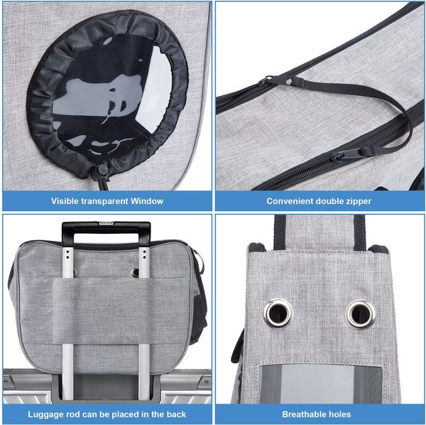 Show full view: Ownpets Airline Approved Sling Dog & Cat Carrier, Grey, Medium slide 8 of 9