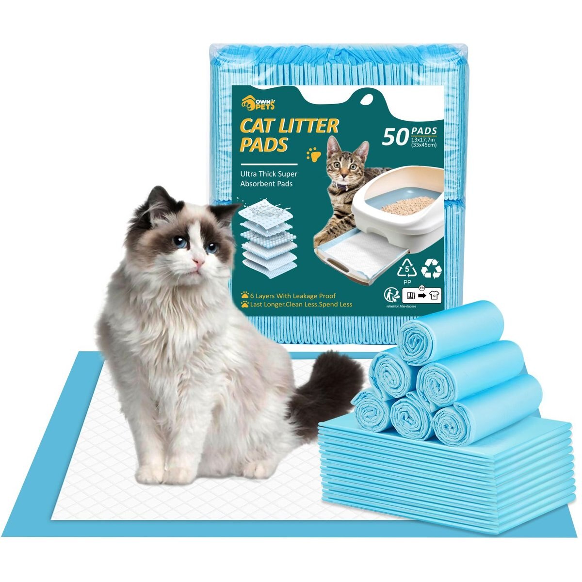 Ownpets Cat Litter Mat, 50 count