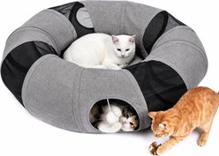 Ownpets Playing Tunnel with Breathing Mesh Cat Toy, Grey