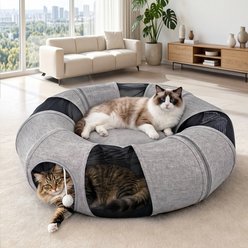 Ownpets Playing Tunnel with Breathing Mesh Cat Toy, Large, Grey slide 2 of 9