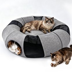 Ownpets Playing Tunnel with Breathing Mesh Cat Toy, Large, Grey slide 1 of 9