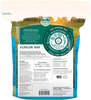 Show full view: Oxbow Alfalfa Hay Small Animal Food, 15-oz bag slide 2 of 11