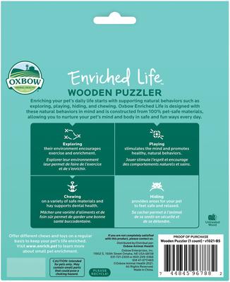 Show full view: Oxbow Animal Health Enriched Life Wooden Puzzler Small Animal Toy slide 2 of 8