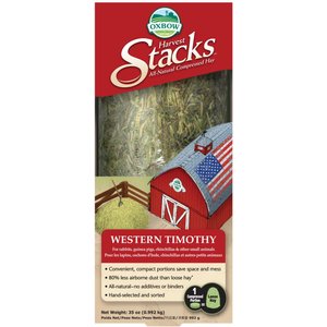 Oxbow Animal Health Harvest Hay Stacks Western Timothy Hay All Natural Hay for Rabbits, Guinea Pigs, Chinchillas, Hamsters & Gerbils, 35-oz.