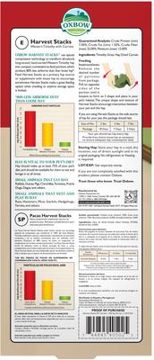 Show full view: Oxbow Animal Health Harvest Hay Stacks Western Timothy Hay with Carrots All Natural Hay for Rabbits, Guinea Pigs, Chinchillas, Hamsters & Gerbils, 35-oz. slide 2 of 11