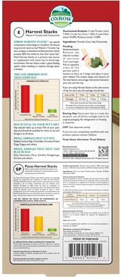Show full view: Oxbow Animal Health Harvest Hay Stacks Western Timothy Hay with Chamomile All Natural Hay for Rabbits, Guinea Pigs, Chinchillas, Hamsters & Gerbils, 35-oz. slide 2 of 11