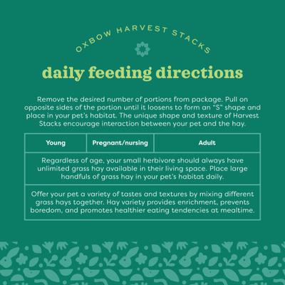 Show full view: Oxbow Animal Health Harvest Hay Stacks Western Timothy Hay with Chamomile All Natural Hay for Rabbits, Guinea Pigs, Chinchillas, Hamsters & Gerbils, 35-oz. slide 6 of 11