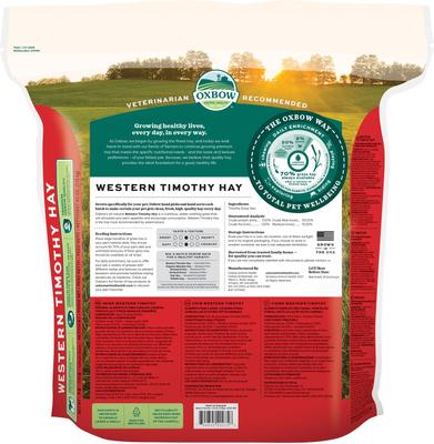 Show full view: Oxbow Animal Health Western Timothy Hay All Natural Hay for Rabbits, Guinea Pigs, Chinchillas, Hamsters & Gerbils, 40-oz. slide 2 of 12