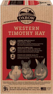 Show full view: Oxbow Animal Health Western Timothy Hay All Natural Hay for Rabbits, Guinea Pigs, Chinchillas, Hamsters & Gerbils, 9-lb bag slide 3 of 12
