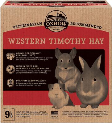 Show full view: Oxbow Animal Health Western Timothy Hay All Natural Hay for Rabbits, Guinea Pigs, Chinchillas, Hamsters & Gerbils + Pure Comfort Small Animal Bedding, White slide 2 of 9