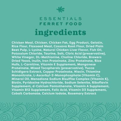 Show full view: Oxbow Animal Healthy Essentials Natural Pellets Ferret Food, 4-lb bag slide 6 of 8