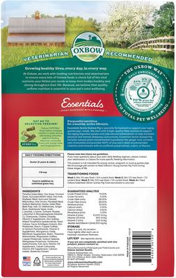 Show full view: Oxbow Animal Healthy Essentials Natural Pellets Senior Guinea Pig Food, 4-lb bag slide 2 of 10