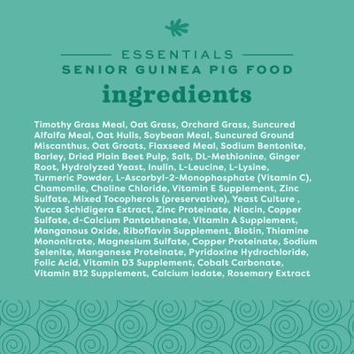 Show full view: Oxbow Animal Healthy Essentials Natural Pellets Senior Guinea Pig Food, 8-lb bag slide 8 of 10