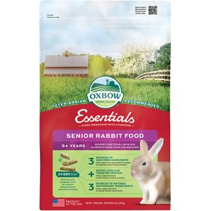 Oxbow Animal Healthy Essentials Natural Pellets Senior Rabbit Food, 4-lb bag