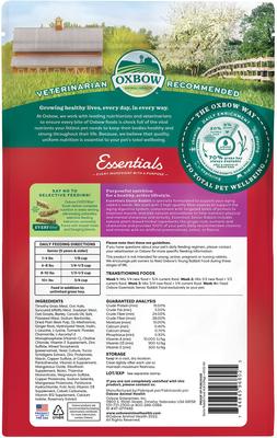 Show full view: Oxbow Animal Healthy Essentials Natural Pellets Senior Rabbit Food, 4-lb bag slide 2 of 10
