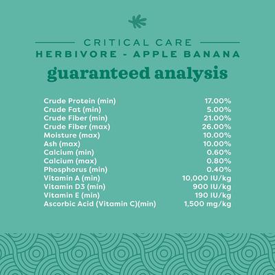 Show full view: Oxbow Critical Care Herbivore Apple-Banana Small-Pet Health Supplement, 454-gm bag slide 6 of 7
