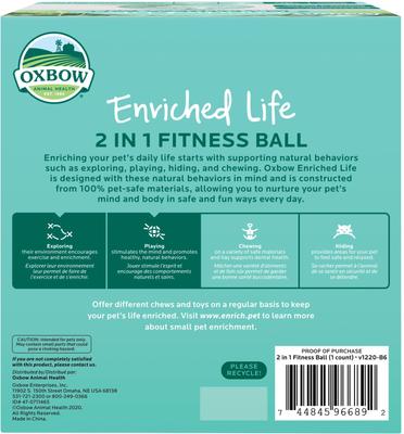 Show full view: Oxbow Enriched Life 2 in 1 Fitness Ball Small Animal Toy slide 2 of 9