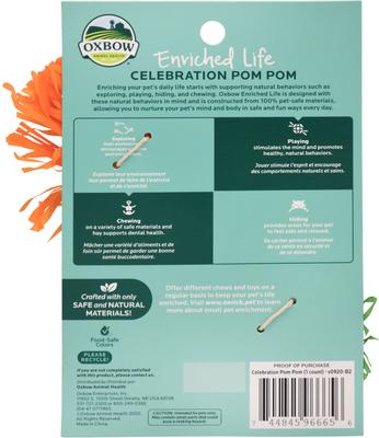 Show full view: Oxbow Enriched Life Celebration Pom Pom Small Animal Toy slide 2 of 10