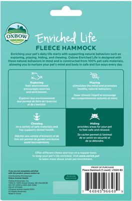 Show full view: Oxbow Enriched Life Fleece Small Animal Hammock slide 2 of 10