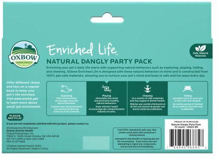 Show full view: Oxbow Enriched Life Natural Dangly Party Pack Small Pet Toy slide 2 of 10