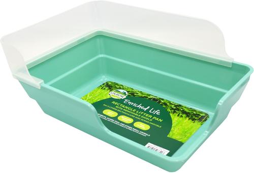 Show full view: Oxbow Enriched Life Rectangle Small Animal Litter Pan with Removable Shield slide 8 of 10