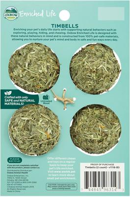 Show full view: Oxbow Enriched Life Timbells Small Animal Chew Toy, 2 count slide 2 of 10