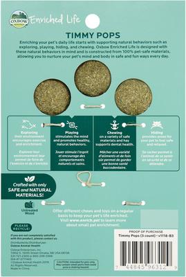 Show full view: Oxbow Enriched Life Timmy Pops Small Animal Chew Toy, 3 count slide 2 of 10