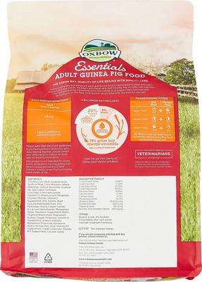 Show full view: Oxbow Essentials Adult Guinea Pig Food All Natural Adult Guinea Pig Pellets + Natural Science Vitamin C Small Animal Supplement slide 3 of 10