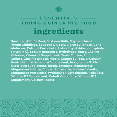 Show full view: Oxbow Essentials Cavy Performance Young Guinea Pig Food, 10-lb bag slide 4 of 10