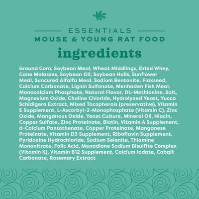 Show full view: Oxbow Essentials Mouse & Young Rat Food All Natural Mouse & Young Rat Food, 25lb.  slide 4 of 10