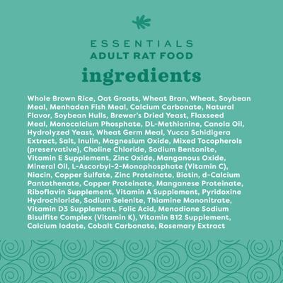 Show full view: Oxbow Essentials Regal Rat Adult Rat Food, 3-lb bag, bundle of 2 slide 4 of 11