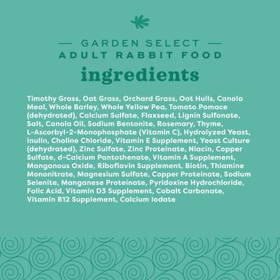 Show full view: Oxbow Garden Select Adult Rabbit Food, 25-lb bag slide 4 of 10