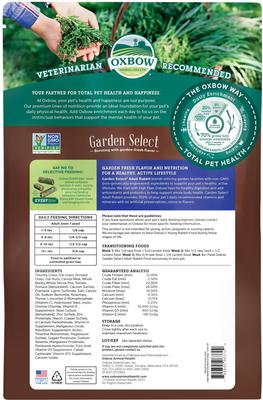Show full view: Oxbow Garden Select Adult Rabbit Food, 8-lb bag slide 2 of 10