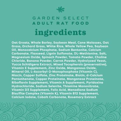 Show full view: Oxbow Garden Select Adult Rat Food, 2.5-lb bag slide 4 of 10