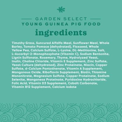 Show full view: Oxbow Garden Select Young Guinea Pig Food, 4-lb bag slide 4 of 10