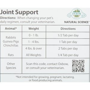 Oxbow Natural Science Joint Support Small Animal Supplement, 60 count