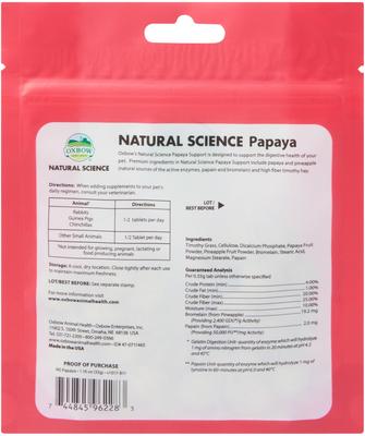 Show full view: Oxbow Natural Science Papaya Support Digestive Health Small Animal Supplement, 1.16-oz bag slide 2 of 4
