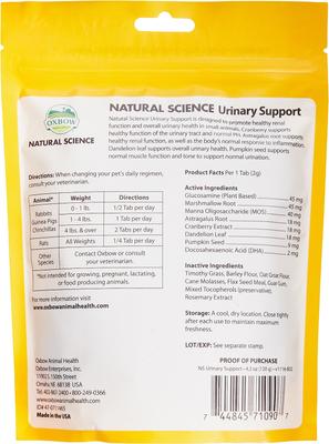Show full view: Oxbow Natural Science Urinary Support Small Animal Supplement, 60 count slide 2 of 6
