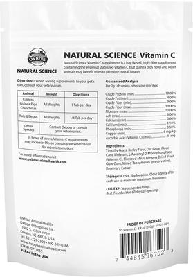 Show full view: Oxbow Natural Science Vitamin C Support Small-Pet Supplement, 8.4-oz bag slide 2 of 9
