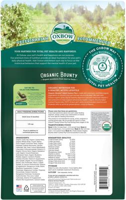 Show full view: Oxbow Organic Bounty Adult Guinea Pig Food, 3-lb bag slide 2 of 10