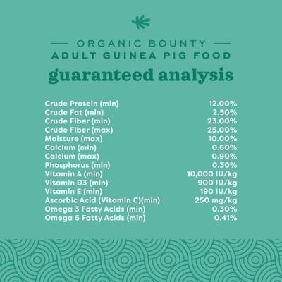 Show full view: Oxbow Organic Bounty Adult Guinea Pig Food, 3-lb bag slide 5 of 10