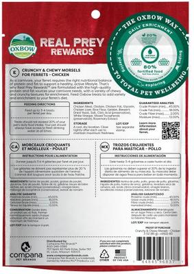 Show full view: Oxbow Real Prey Rewards Crunchy & Chewy Chicken Ferrets Treats, 3-oz slide 2 of 12