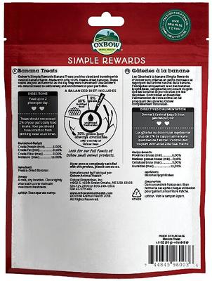 Show full view: Oxbow Simple Rewards Freeze-Dried Banana Small Animal Treats, 1-oz bag slide 2 of 6
